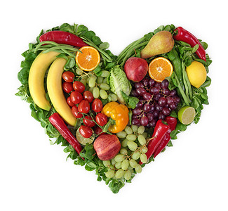 水果和蔬菜的心脏图片