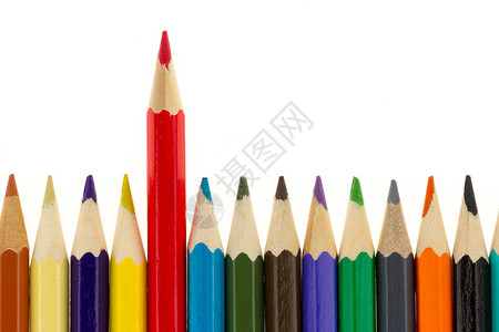 多彩姿的铅笔上白色孤立的集合图片