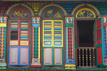 新加坡市小印度区传统建筑的多彩特色大图片