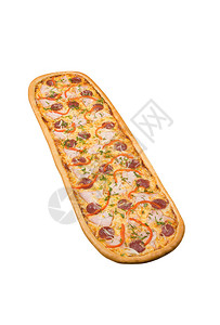 长的大披萨加沙拉米图片