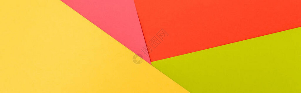彩色抽象黄色红色绿色和粉红色纸面背图片