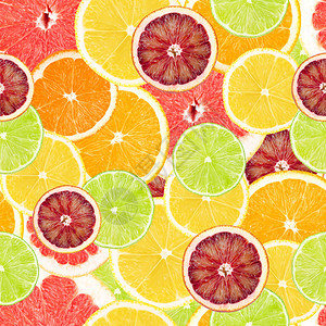 柑橘无缝背景葡萄柚橙子图片