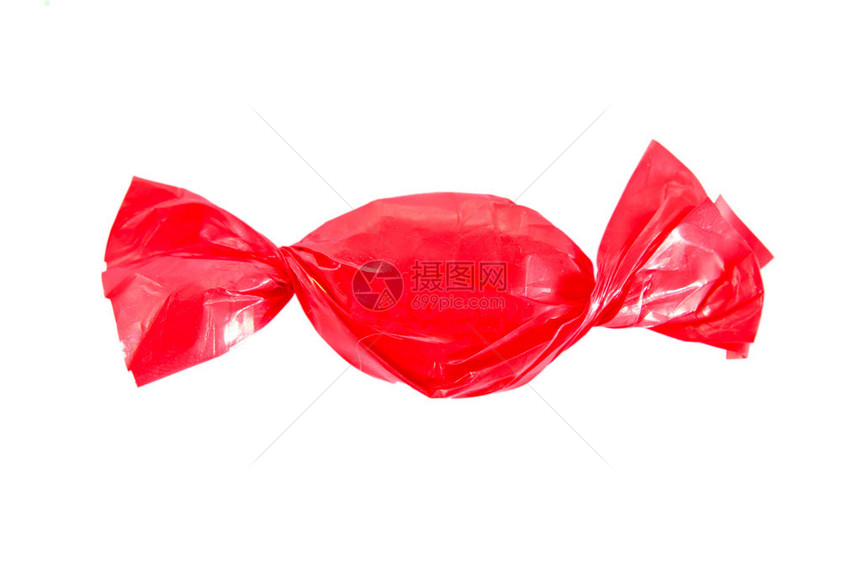 以红色包装纸中的糖果图片