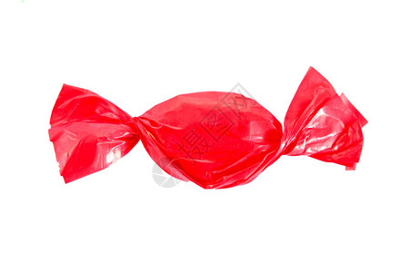 以红色包装纸中的糖果背景图片