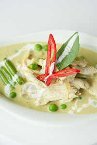 鸡肉绿咖喱泰国菜图片