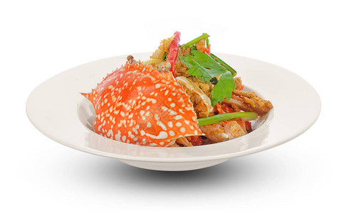 泰国菜咖喱粉炸蟹背景图片