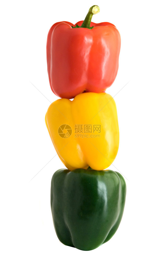 三个五颜六色的甜椒的信号灯状图图片