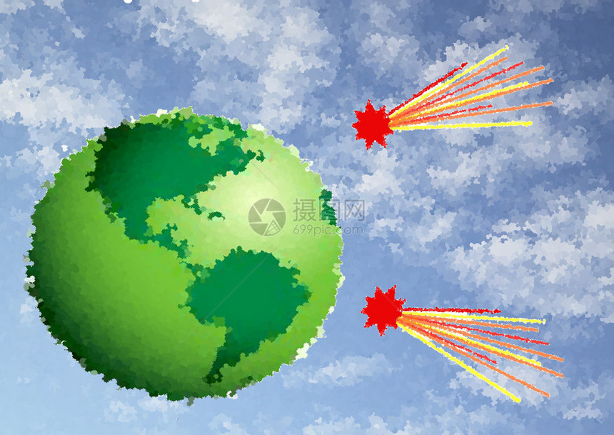 绿色地球彗星以印图片