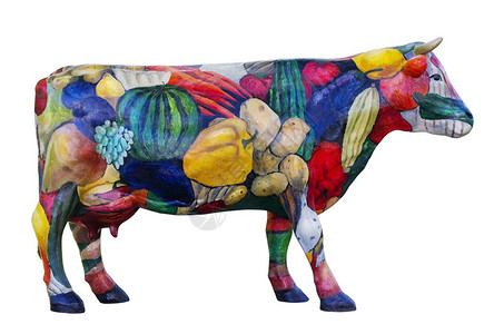 城市公园索科尔尼基农业和农民生产传统展览的母牛模型图片