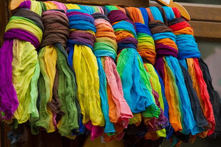 多彩的纺织品调色图片