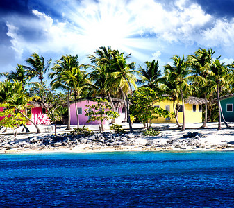 加勒比岛美丽的海滩图片