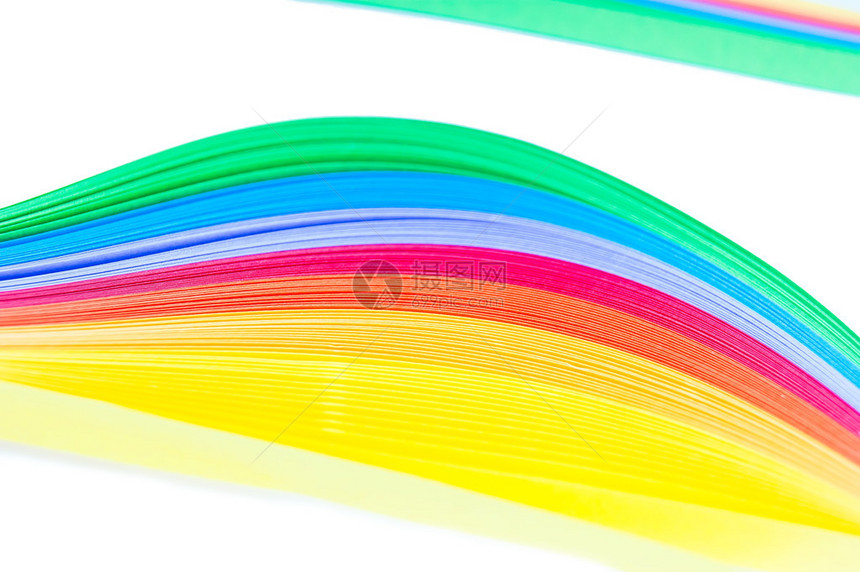 彩虹色卷结纸以波浪和图片