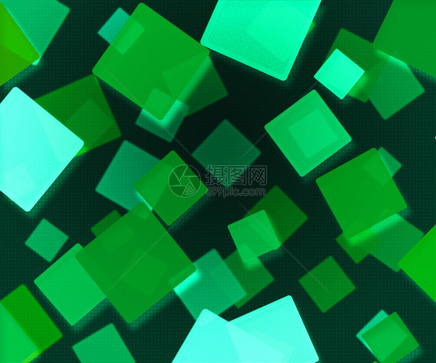 深绿色抽象方块背景图片