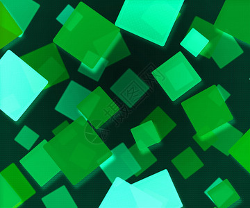 深绿色抽象方块背景图片
