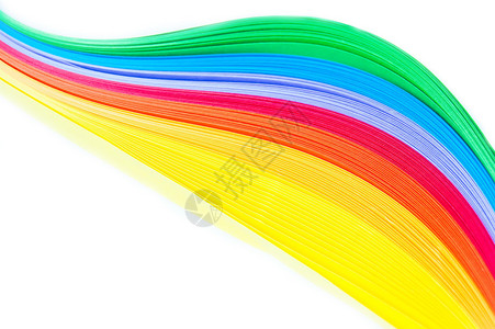 彩虹色卷结纸以波浪和图片