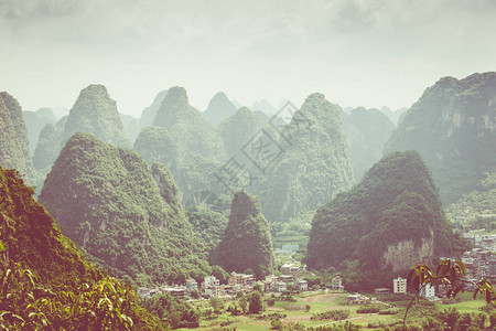 嘉林的景观喀斯特山脉地处广西州图片