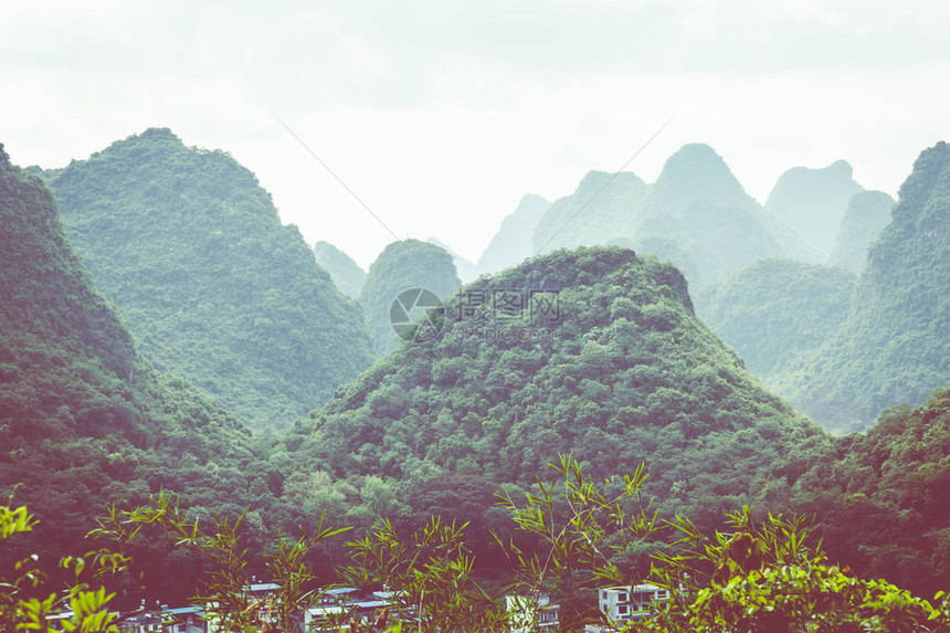 嘉林的景观喀斯特山脉地处广西州图片