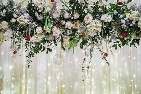 婚礼现场和活动的美丽花朵背景图片