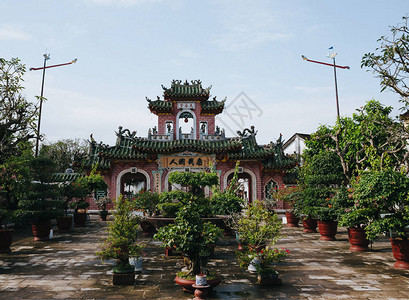 越南HoiAn传统东方建筑背景图片