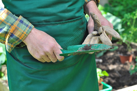 园艺工具及园艺手套的存放图片