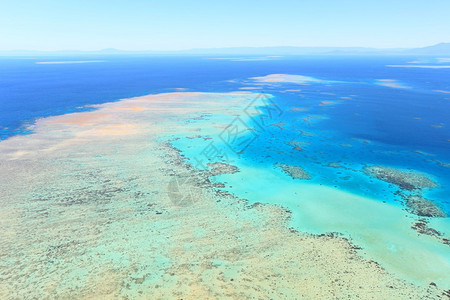 大堡礁航空观点澳大利亚昆士兰市世界背景图片