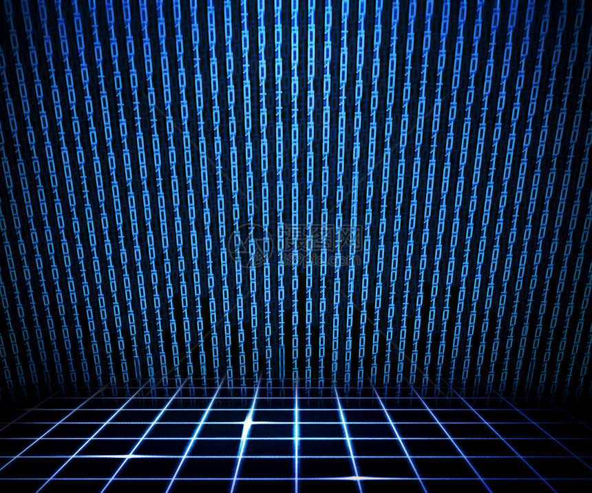 蓝色矩阵室图片