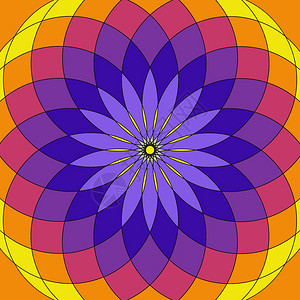 莱瑟曼曼达拉环形圆抽象图案花卉多彩甘莱插画