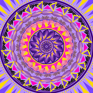 曼达拉环形圆抽象图案花卉多彩甘莱图片