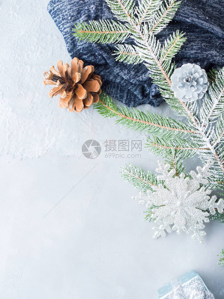 圣诞冬季灰色背景图片