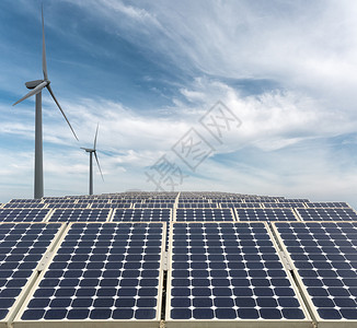 新的能源背景太阳能电池板和图片
