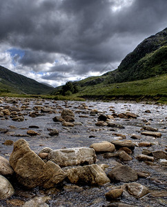 旅游旺季高地苏格兰景观背景图片