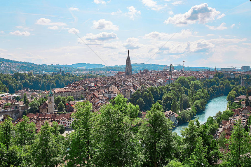 瑞士伯尔尼市全景图片