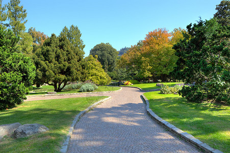 在意大利都灵著名的华伦天奴公园植物区图片