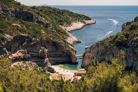 克罗地亚Vis岛美丽的Sti图片