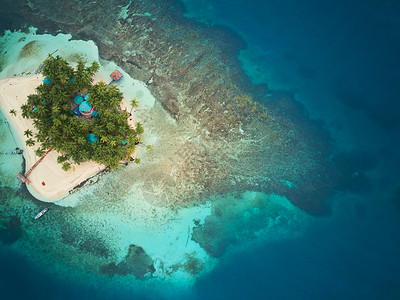 尼加拉瓜加勒比珊瑚岛海空中无人图片