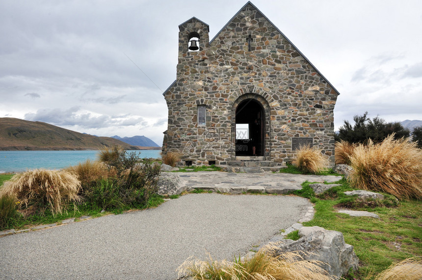 泰卡波湖的好牧羊人的教堂是新西兰照片中拍摄图片