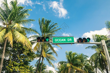 迈阿密海洋车道路标图片