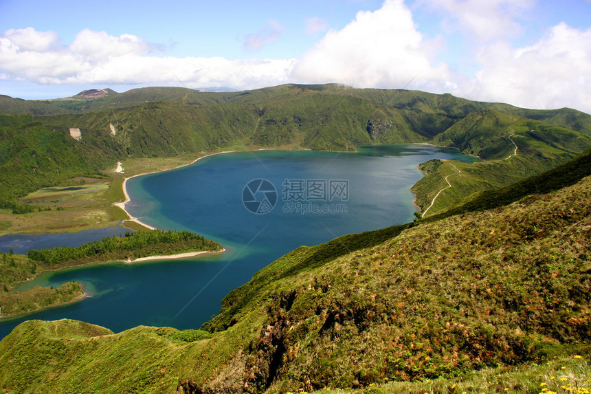 亚速尔群岛火湖图片