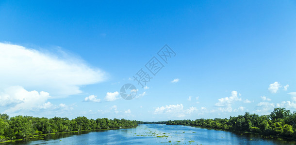 Missisippi河及其宽阔的河床和在路易斯安图片