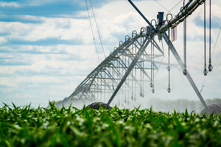 田间灌溉系统灌溉田间的灌溉枢纽图片