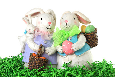 复活节兔子家庭图片
