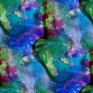 蓝色的绿色无缝幼稚主义抽象艺术PicassoTexture水图片