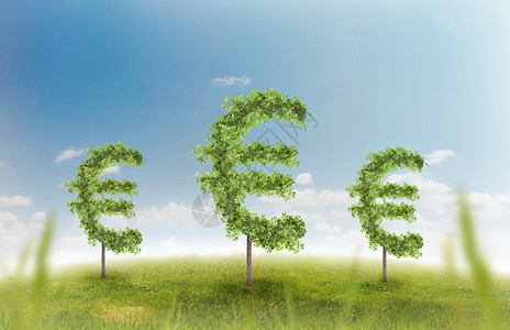在绿色夏季天然绿草景观上的财务增长和成功图片