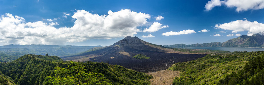 巴图尔火山和阿贡山全景图片