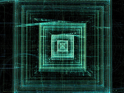 抽象技术背景计算机生成的绿色图像分形图案混沌线图片
