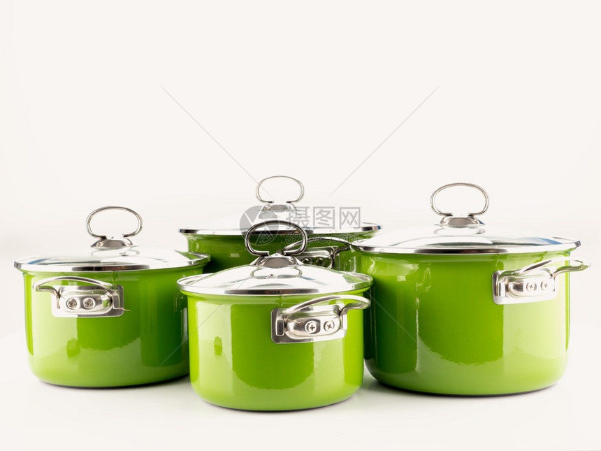 一套四绿色食盐罐子盖子图片