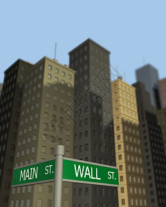 华尔街和大街的标志图片