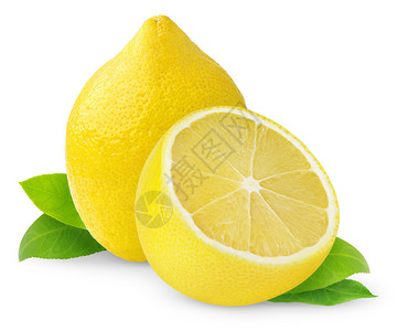 柠檬上白色孤立背景图片