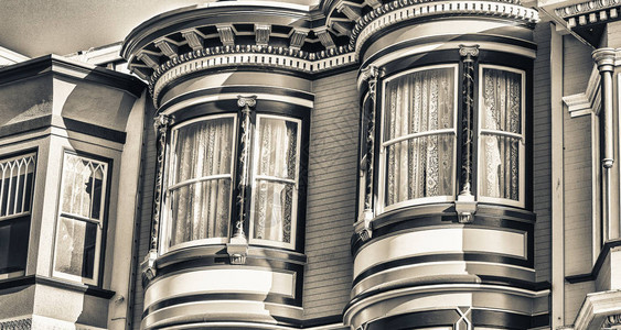 美国加利福尼亚州旧金山大楼的古老住宅建筑图片