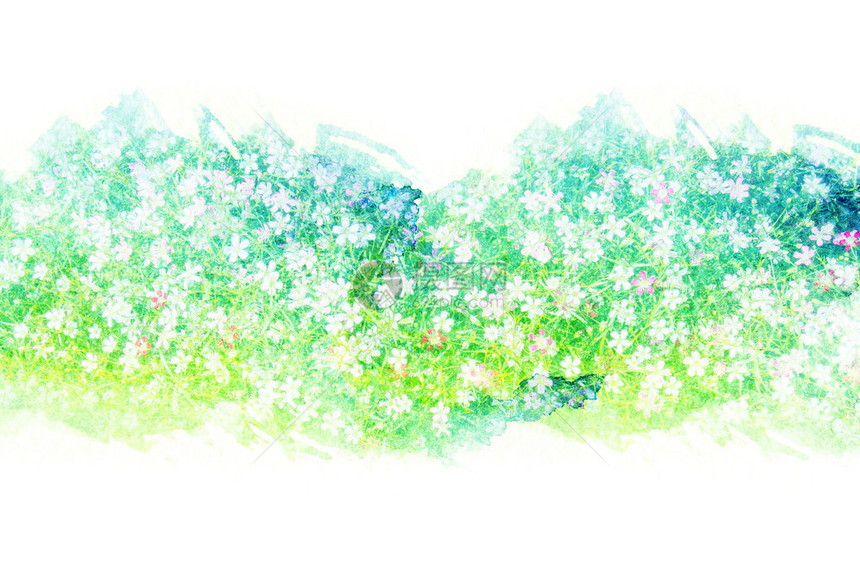 花的抽象水彩插图纸上水彩画花卉水彩插图图片